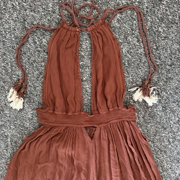 Free People Look into the Sun Terracotta Backless Maxi Dress Cut out Size Small - Picture 10 of 12
